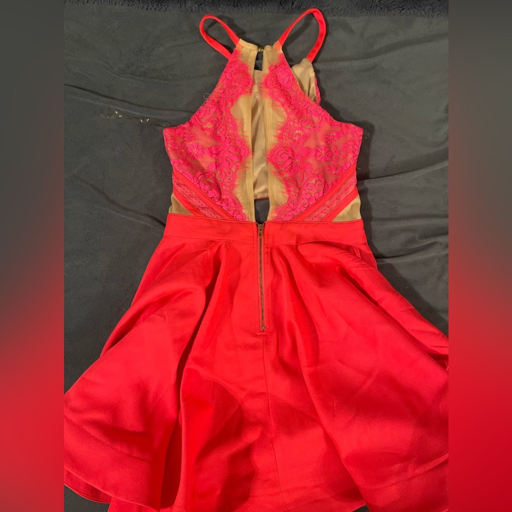 Hot pink lace dress